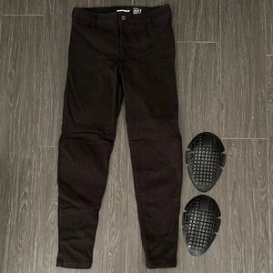 Spidi Black Motorcycle Riding Pants with Protective Knee Pads Size M